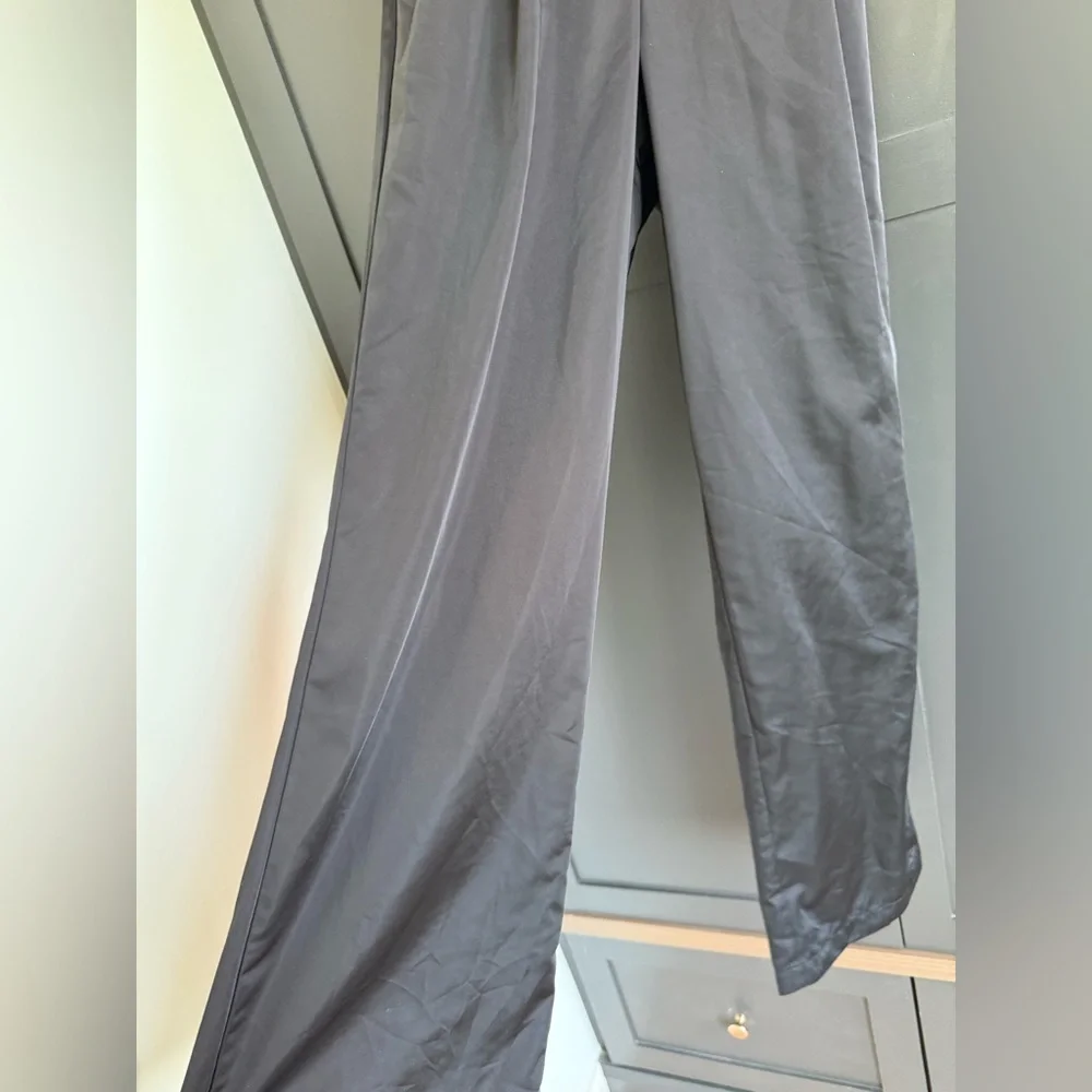 NWT • Victoria Secret VSX Lux Glossy Sport Wide-Leg Black Jumpsuit • S - Picture 10 of 10